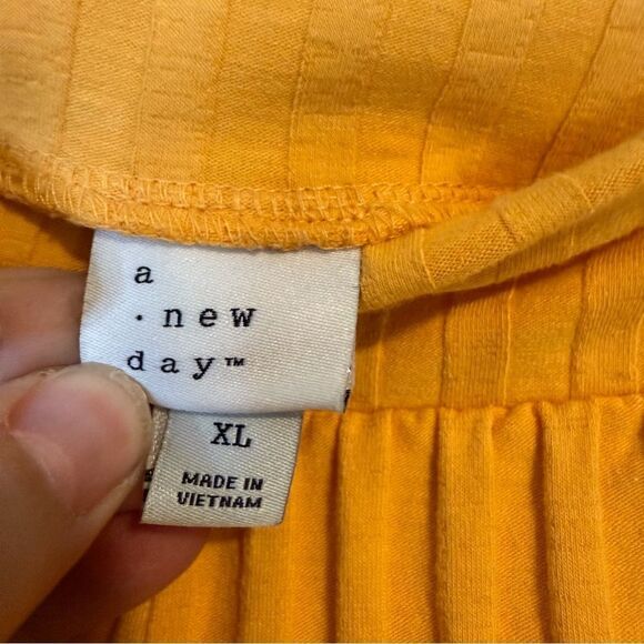 A New Day Vibrant Orange Ribbed Wide leg lounge pants - Picture 5 of 6